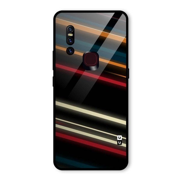 Light Diagonal Stripes Glass Back Case for Vivo V15