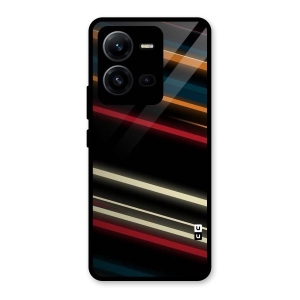 Light Diagonal Stripes Glass Back Case for Vivo V25