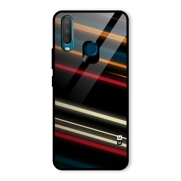 Light Diagonal Stripes Glass Back Case for Vivo Y12