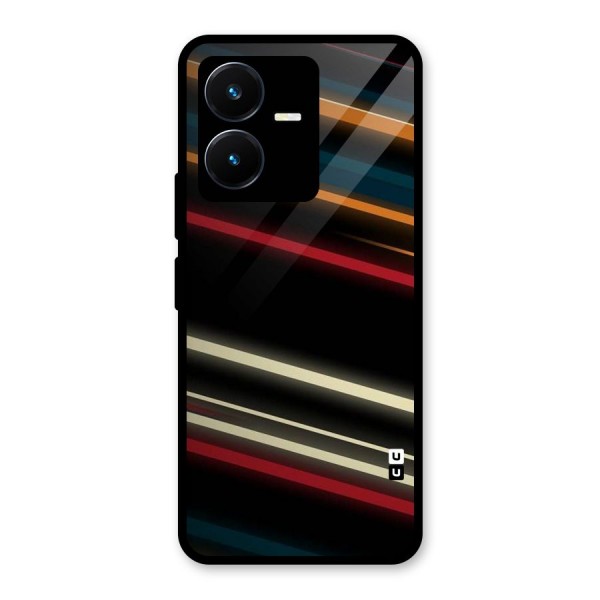 Light Diagonal Stripes Glass Back Case for Vivo Y22