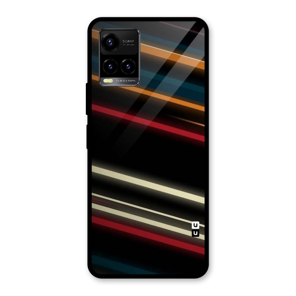 Light Diagonal Stripes Glass Back Case for Vivo Y33s