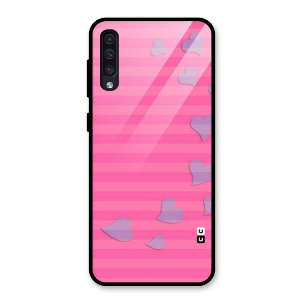 Light Heart Stripes Glass Back Case for Galaxy A50s