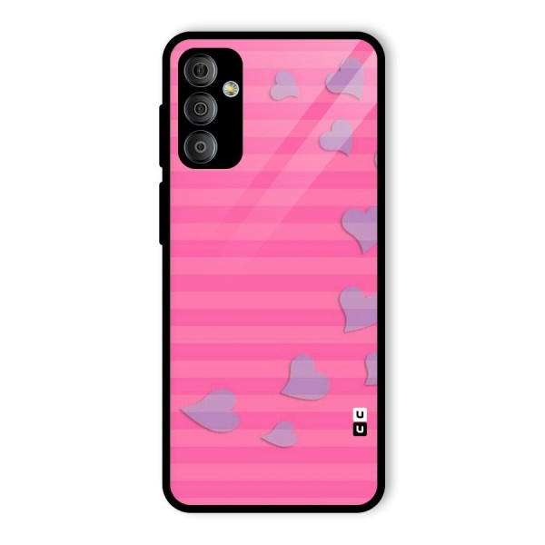 Light Heart Stripes Glass Back Case for Galaxy F23