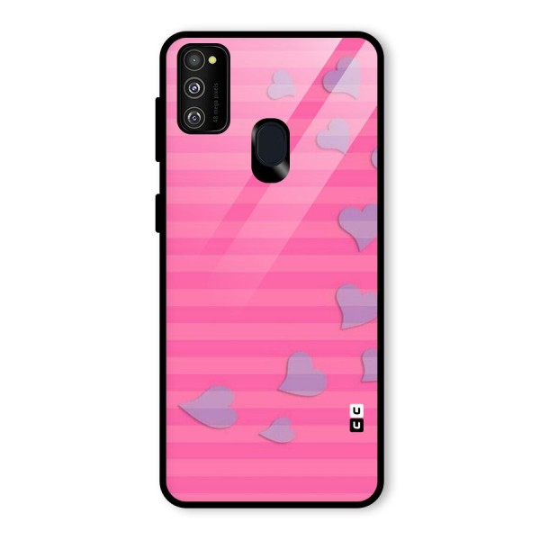 Light Heart Stripes Glass Back Case for Galaxy M21