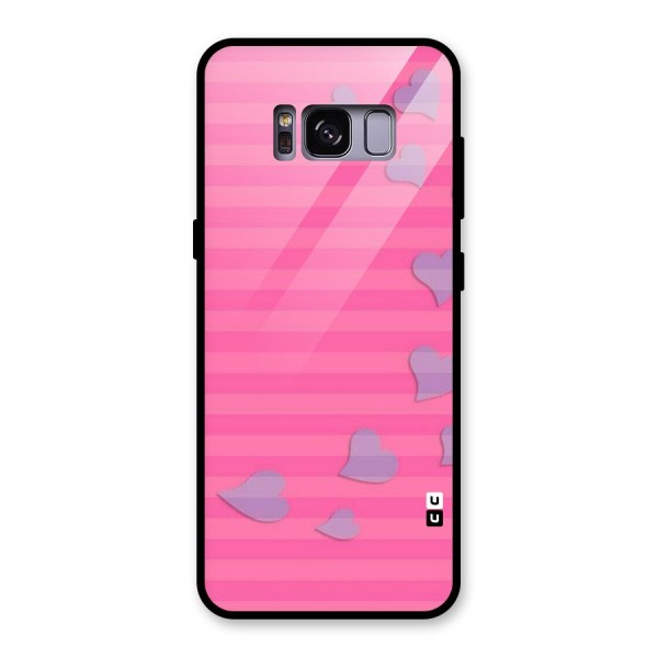 Light Heart Stripes Glass Back Case for Galaxy S8