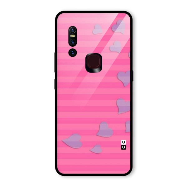 Light Heart Stripes Glass Back Case for Vivo V15