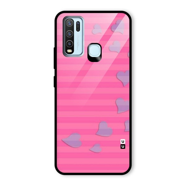 Light Heart Stripes Glass Back Case for Vivo Y30