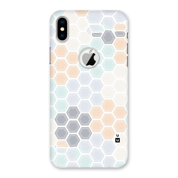 Light Hexagons Back Case for iPhone XS Logo Cut