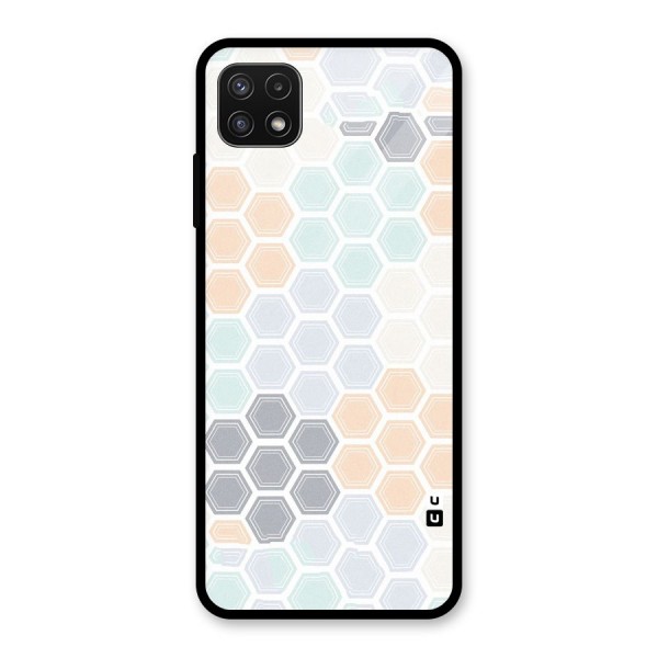 Light Hexagons Glass Back Case for Galaxy A22 5G