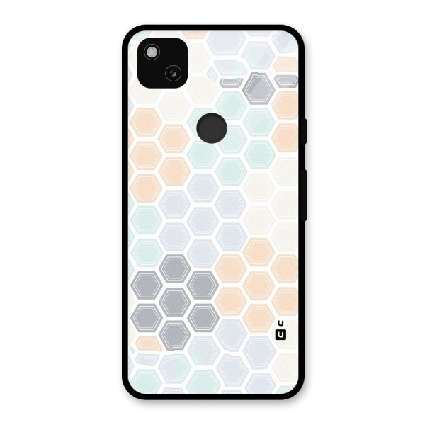 Light Hexagons Glass Back Case for Google Pixel 4a