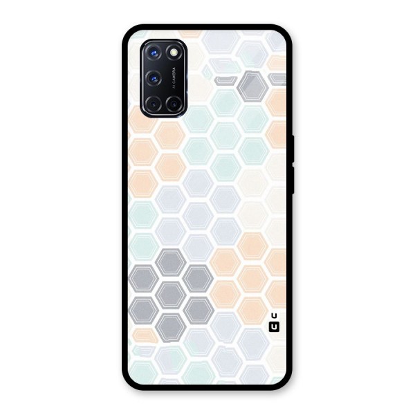 Light Hexagons Glass Back Case for Oppo A52