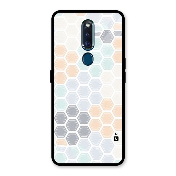 Light Hexagons Glass Back Case for Oppo F11 Pro