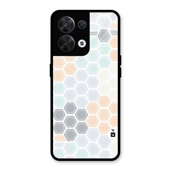 Light Hexagons Glass Back Case for Oppo Reno8 5G