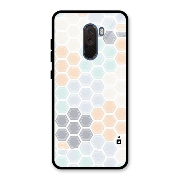 Light Hexagons Glass Back Case for Poco F1