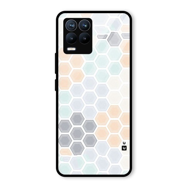 Light Hexagons Glass Back Case for Realme 8 Pro