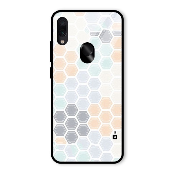 Light Hexagons Glass Back Case for Redmi Note 7