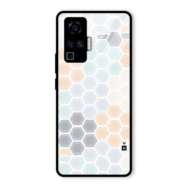 Light Hexagons Glass Back Case for Vivo X50 Pro