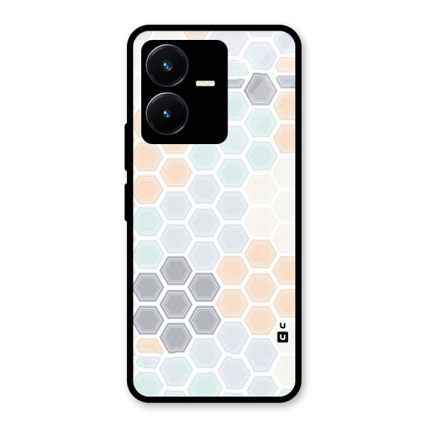 Light Hexagons Glass Back Case for Vivo Y22