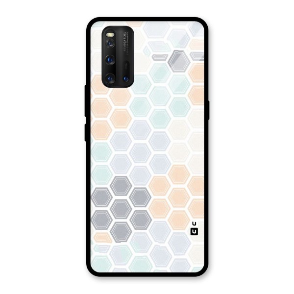 Light Hexagons Glass Back Case for Vivo iQOO 3