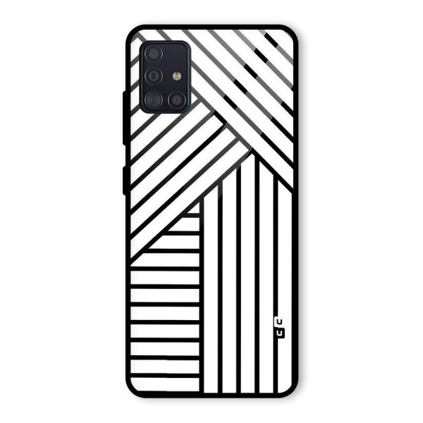 Lines Pattern Stripes Glass Back Case for Galaxy A51