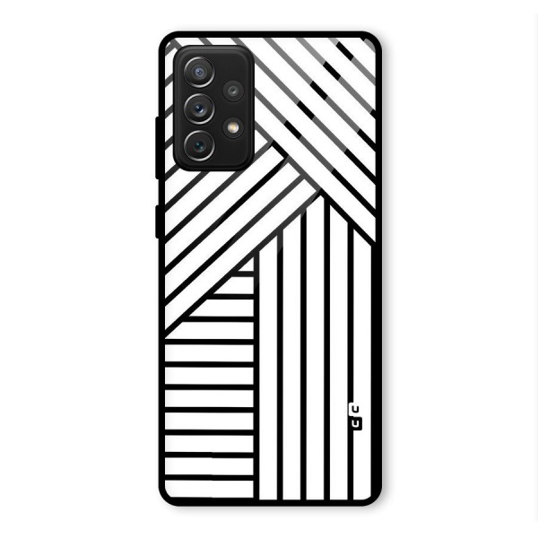 Lines Pattern Stripes Glass Back Case for Galaxy A72