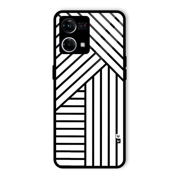 Lines Pattern Stripes Glass Back Case for Oppo F21 Pro 4G