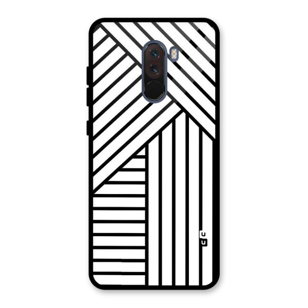 Lines Pattern Stripes Glass Back Case for Poco F1