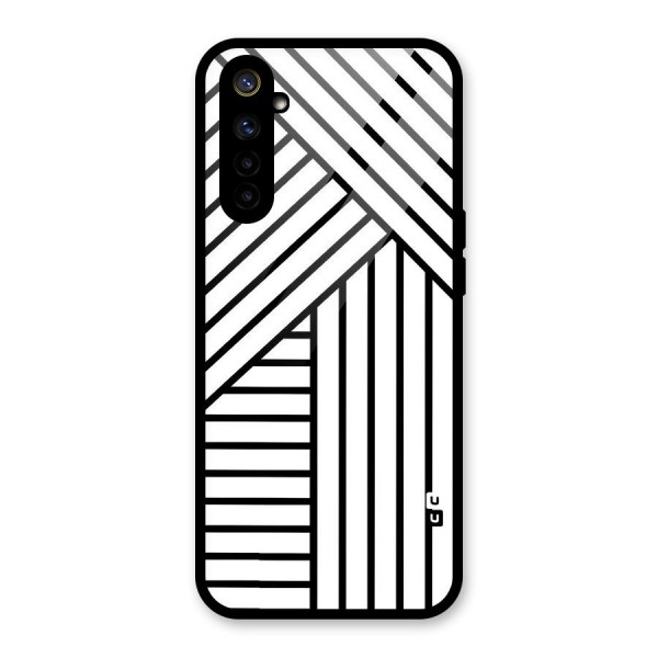 Lines Pattern Stripes Glass Back Case for Realme 6