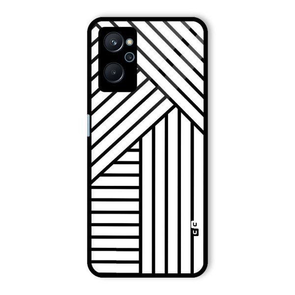 Lines Pattern Stripes Glass Back Case for Realme 9i