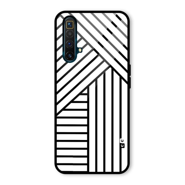 Lines Pattern Stripes Glass Back Case for Realme X3