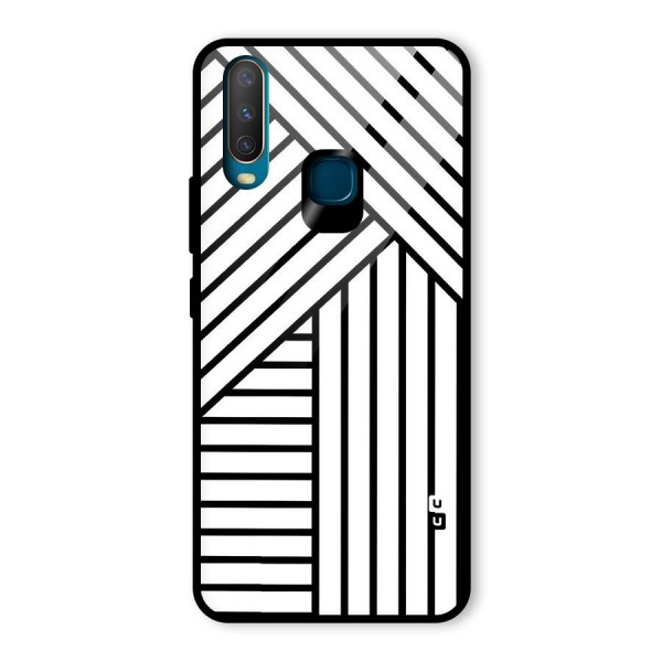 Lines Pattern Stripes Glass Back Case for Vivo Y15