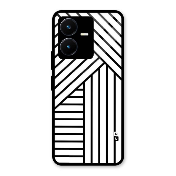 Lines Pattern Stripes Glass Back Case for Vivo Y22