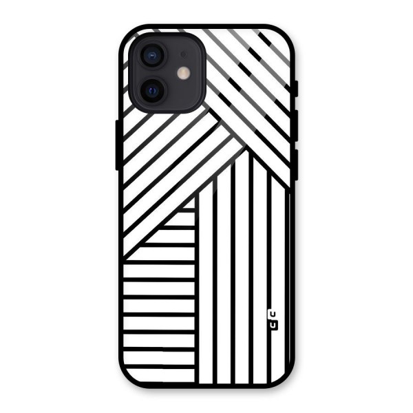 Lines Pattern Stripes Glass Back Case for iPhone 12