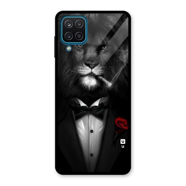 Lion Class Glass Back Case for Galaxy A12