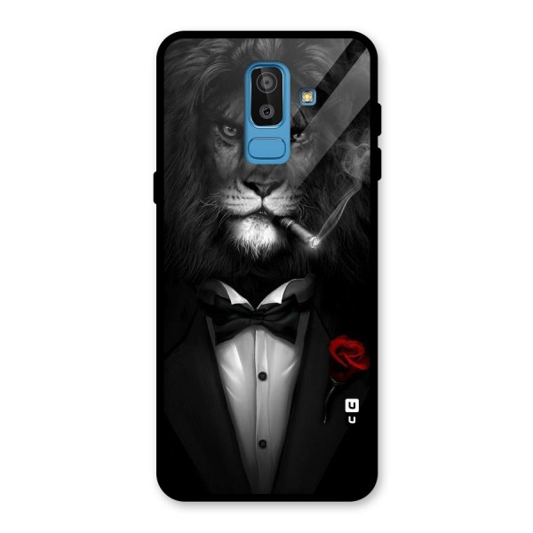 Lion Class Glass Back Case for Galaxy J8