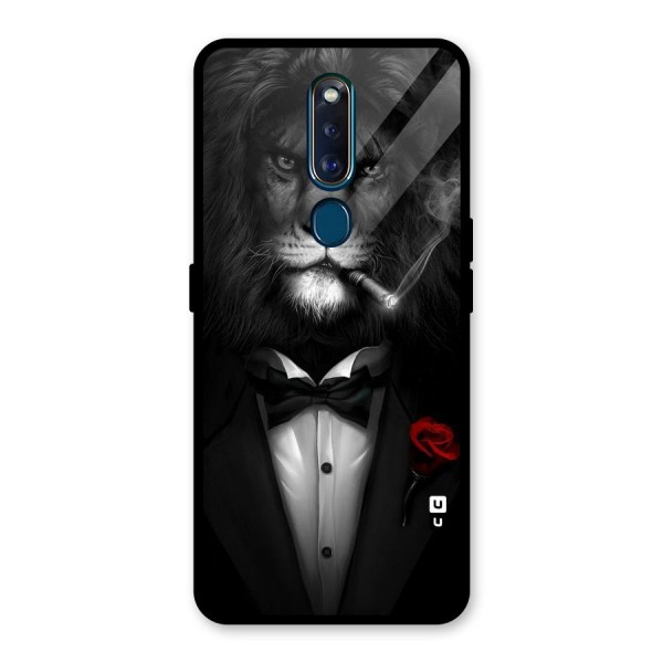 Lion Class Glass Back Case for Oppo F11 Pro