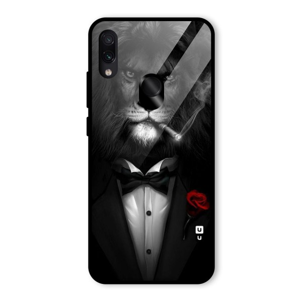 Lion Class Glass Back Case for Redmi Note 7