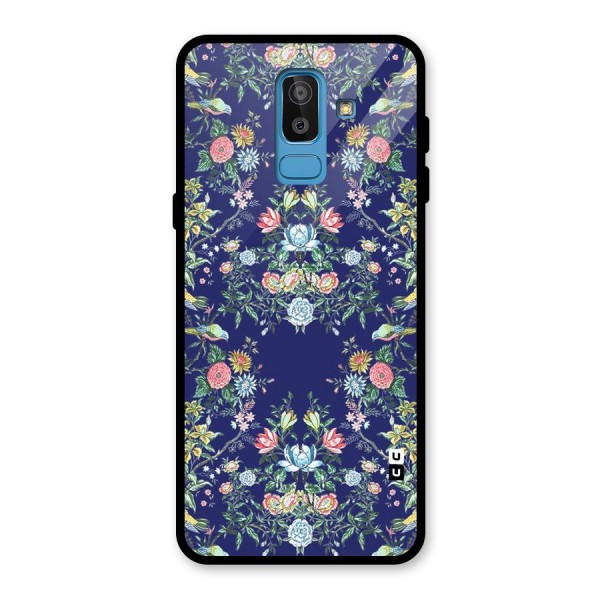 Little Flowers Pattern Glass Back Case for Galaxy J8