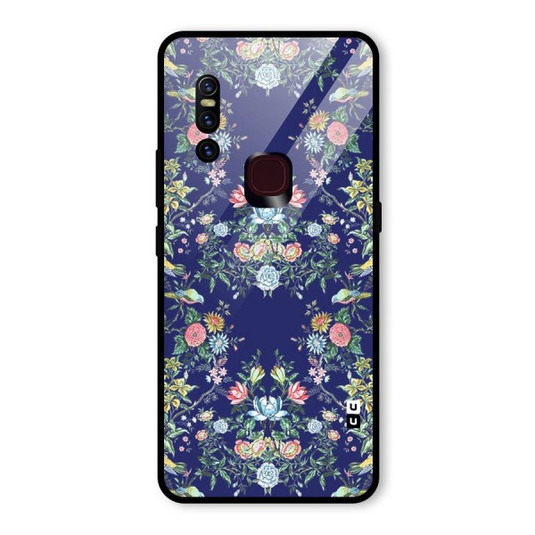 Little Flowers Pattern Glass Back Case for Vivo V15