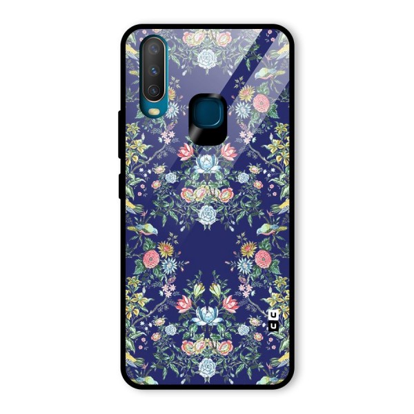 Little Flowers Pattern Glass Back Case for Vivo Y12