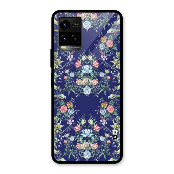 Little Flowers Pattern Glass Back Case for Vivo Y21G