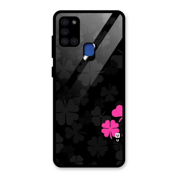 Little Pink Flower Glass Back Case for Galaxy A21s