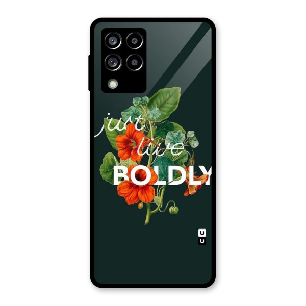 Live Boldly Glass Back Case for Galaxy M53 5G