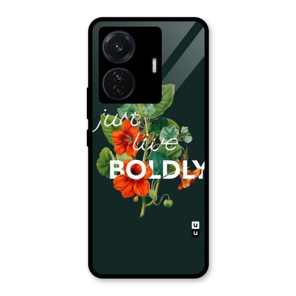 Live Boldly Glass Back Case for Vivo T1 Pro