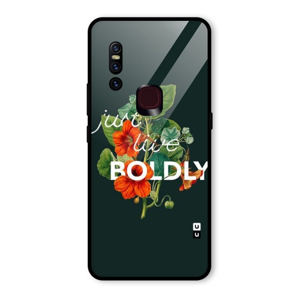 Live Boldly Glass Back Case for Vivo V15