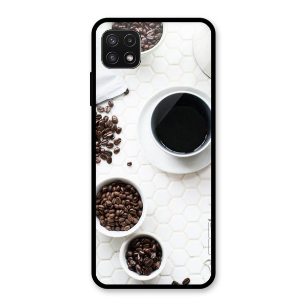 Live Coffee Glass Back Case for Galaxy A22 5G