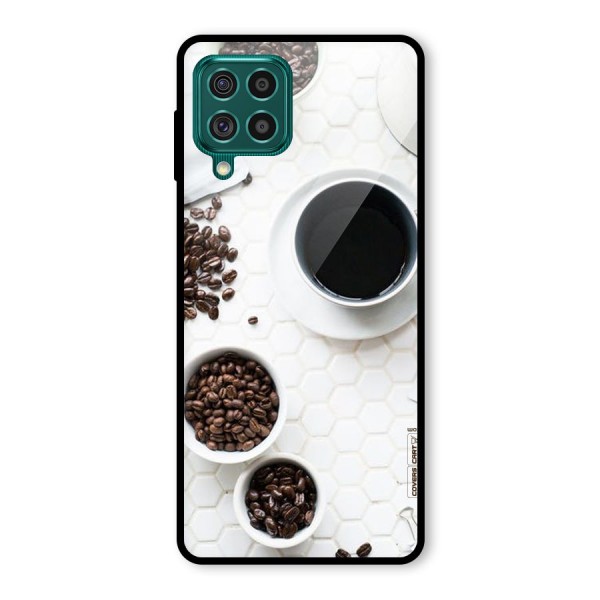 Live Coffee Glass Back Case for Galaxy F62