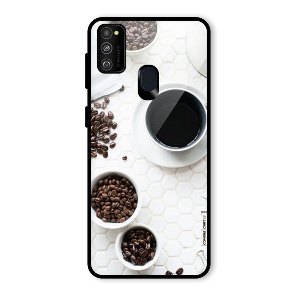 Live Coffee Glass Back Case for Galaxy M21