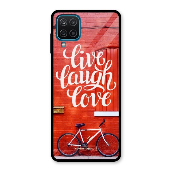 Live Laugh Love Glass Back Case for Galaxy A12