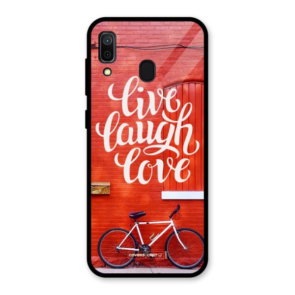 Live Laugh Love Glass Back Case for Galaxy A30